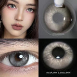 Gaeaspace  -  Myopia Beauty Color Contact Lenses for Eyes Cosmetic Eye Color Lenses with Diopters Green Grey Blue Lens Pupils 1 Pair