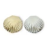 Gaeaspace  -  Shell Shaped Double Sided Makeup Mirror, Silver and Gold Shell Mirror, 1X/2X Folding Hand Mirror