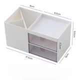 Gaeaspace  -  Ins Desktop Pen Holder Storage Box Multifunctional Stationery Organizer Box Transparent Drawer Jewelry Cosmetic Storage Box Girl