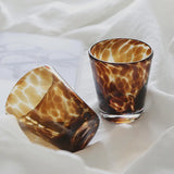 Gaeaspace  -  Foreign Trade Retro Old Fashion Tortoiseshell Leopard Pattern Handmade Glass Water Glass Wine Glass Whisky Glasses