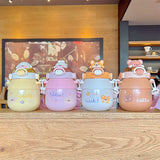 Gaeaspace  -  Cartoon Vacuum Flasks Large Capacity Insulation Cup Outdoor Kawaii Kid Tumbler Cute Water Bottle For Girl Portable Straw Thermos