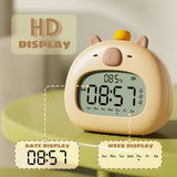 Gaeaspace  -  LED Capybara Night Light Cute Capybara Alarm Clock USB Rechargeable Timer Desktop Decoration Alarm Clock Ornaments Children Gift