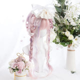 Gaeaspace  -  Fluffy Harajuku lolita pink purple mixed color bubble face curly wig Japanese soft girl long curly hair