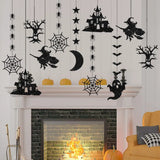 Gaeaspace  -  6PCS Halloween Decoration Banner Pendant Witch Ghost Bat Pendant Ghost Festival Atmosphere Layout Props Happy Helloween Party