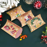 Gaeaspace  -  10pcs Christmas Pillow Candy Boxes Christmas Decoration For Home 2023 Xmas Kids Gift Box Navidad New Year Santa Packaging Bags