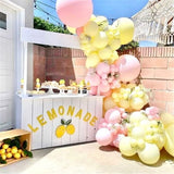 Gaeaspace  - 141/76pcs Lemon Yellow Balloon Garland Arch Kit White Macaron Pink Latex Balloons Wedding Baby Shower Birthday Party Decoration