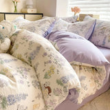 Gaeaspace  -  Comforter Set Duvet Cover French Style Wash Cotton Seersucker Summer Soft Bed Sheet Set  Bedding Set Quilt Cover