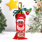 Gaeaspace  -  Christmas Santa Knitted Wine Bottle Case Elk Snowman Red Wine Champagne Bottle Cloth Merry Christmas Decor Happy New Year