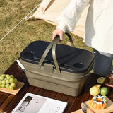 Gaeaspace  -  Picnic Basket Large Capacity Portable Ins Style Basket Outdoor Spring Outing Picnic with Lid Foldable Basket CampingTools