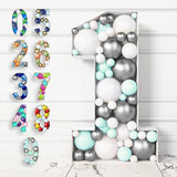 Gaeaspace  -  73/93cm Giant Number Mosaic Balloon Frame Birthday Balloon Filling Box Birthday Party Decorations Kids Anniversary Wedding Decor