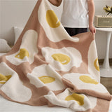 Gaeaspace  -  Simple Cartoon Fried Egg Thickened Blanket, Half Velvet Blanket, Multifunctional Sofa, Bed Tail Cover, Casual Shawl, Class A