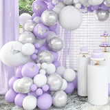 Gaeaspace  -  Macaron Purple Balloons Garland Chain Wedding Birthday Decoration White Macaron Lilac Ballon Arch DIY Baby Shower Decor