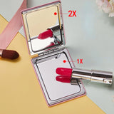 Gaeaspace  -  Mini PU Makeup Mirror Magnify Foldable Double Pocket Small Makeup Mirror for Travel Beauty Cosmetic Tool