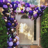 Gaeaspace  -  139Pcs Purple Balloon Garland Kit Dark Gold Arch Lavender Light Macaron Purple Latex for Baby Girl Princess Party Birthday Decor