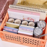 Gaeaspace  -  Creative Foldable Storage Boxes Student Desktop Collapsible Crate Organizer Tape Stationery Cosmetic Rack Folding Storage Basket