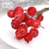 Gaeaspace  -  80/20Pcs Artificial Holly Berries Mini Simulation Cherry Stamen Berry Frosted Double Head Fake Berries For Christmas Party Decor