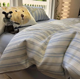 Gaeaspace  -  Trend cute dog puppy blue stripe bedding set single double,twin full queen fashion home textile bed sheet pillowcase duvet cover