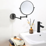 Gaeaspace  -  Dressing Mirror Wall Mounted 8 Inch Magnifying Two-sides Mirror Space Aluminum Black  Makeup Mirror Cosmetic Lady Gift