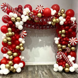 Gaeaspace  -  Christmas Balloon Garland Arch Kit Red Green Lolipop Cone Star Foil Balloons New Year Christmas Party Decoration Supplies Gifts