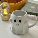 Gaeaspace  -  Cute Ghost Water Cup Breakfast Milk Cup Creative Ceramic Mug Afternoon Tea Coffee Cup Household Drinking Halloween Gift