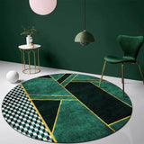 Gaeaspace  -  Light Luxury Rugs for Bedroom Dark Green Round Carpets Living Room Decoration Carpet Cloakroom Lounge Rug Home Decor Chair Mat