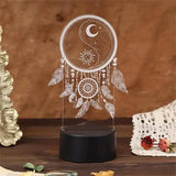 Gaeaspace  -  1pc  Dream catcher 3D Night Light, 3D Optical Illusion Lamp With Touch, 7-Color Changing Ambient Light For Bedroom