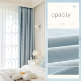 Gaeaspace  -  Thickened Blackout Curtain New Living Room Atmospheric Curtains Solid Color High End Fabrics Light Luxury Simple Drapes