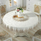 Gaeaspace  -  European Style Round Tablecloth, Elegant Lace Tablecloth, Dining Table Cloth, Kitchen Table Cover, Decorative Towel