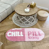 Gaeaspace  -  Chill Pill Custom Rug Oval Tufted Rug Bath Mat Door Floor Mat Pink Home Decor Carpet Camping Mat Waterproof  Anti-Slip