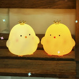 Gaeaspace  -  Crown Chick Night Light Bedroom Decoration Cute Cartoon Animal Night Light Christmas Gifts For Kids Room Bedside Sleeping Lamp