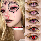 Gaeaspace  -   1 Pair Cosplay Color Contact Lenses For Eyes Halloween Eyes Anime Contact Lenses Red Pink Pupils Cosmetics Soft lens