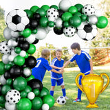 Gaeaspace  -  127Pcs Green White Black Football Trophy Foil Balloon Garland Arch Set Birthday Party Kids Toys Football Themed PartyDecorations