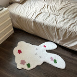 Gaeaspace  -  Cartoon Tufting Rabbit Rug Soft Fluffy Cute Animal Mat Bunny Carpet Bedroom Floor Anti Slip Pad Home Kids Room Decor 80x82cm