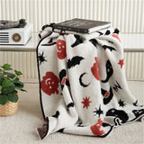 Gaeaspace  -  Halloween Knitted Blanket Portable Sofa Blankets for Bed Office Napping Throw Blanket Shawl Home Bedroom Decor Camping Bed Cover