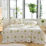 Gaeaspace  -  Knitted Cotton Printed Summer Quilt Air Conditioning Queen Thin Quilts Home Breathable Sofa Office Throw Blanket Travel Quilts