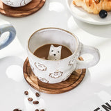 Gaeaspace  -  360ml Cups Ceramic Funny Cartoon Animal Tea Milk Cups Cute Handmade 3D Snail Daisy Dog Cat Coffee Mugs Creative Unique Gifts