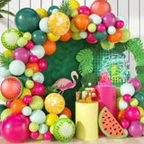 Gaeaspace  -  Watermelon Kiwi Strawberry Foil Balloon Garland Arch Kit Summer Hawaii Theme Birthday Baby Shower Wedding Party Decor Backdrop