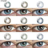 Gaeaspace  -  Myopia Beauty Color Contact Lenses for Eyes Cosmetic Eye Color Lenses with Diopters Green Grey Blue Lens Pupils 1 Pair