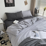 Gaeaspace  -  Hot Bedding Set Home Bedroom Decor Washed Cotton Set Single Double Duvet Cover Set Duvet Cover Flat Sheet Quilt Cover Pillowcase