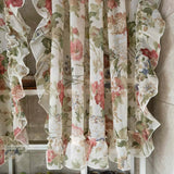 Gaeaspace  -  American Pastoral Flowers Ruffled Lace Tulle Curtains French Retro  Sheer Short Curtain For Living Room Bedroom Kitchen Custom