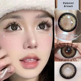 Gaeaspace  -  2PCS Brown Lenses Natural Contact Lenses for Eyes Super Beauty Eye Color Lenses Myopia Lenses With Diopters Prescription