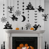 Gaeaspace  -  6PCS Halloween Decoration Banner Pendant Witch Ghost Bat Pendant Ghost Festival Atmosphere Layout Props Happy Helloween Party