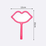 Gaeaspace  -  Lash Artist Mirrors With Handle Lip Shape Pink White Red Eyelash Extension Salon Accessories Tool Gift Idea Makeup Mirror