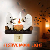 Gaeaspace  -  Halloween Decoration New Ghost Bonfire Night Light EU US UK Plug Funny Cute Chost Design Lamp Home Decor