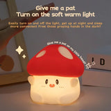 Gaeaspace  -  Rechargeable Mushroom LED Silicone Night Light Touch Sensor Sleep Night Lamp Dimmable Lamp Bedside Decor Kids Birthday Gifts