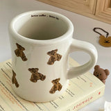 Gaeaspace  -  Cartoon Bear Ceramic Coffee Mug Chocolate Bear Mug Girl Retro Coffee Cup Afternoon Tea Cute Ceramic Mug  cute coffee mugs