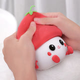 Gaeaspace  -  Strawberry Silicone Tap Light Cute Cartoon Lamp Playful Funny Toy Safe Soft Light Pat Control Amazing Gift For Friend Children