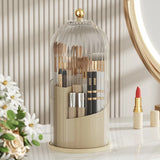 Gaeaspace  -  360° Rotating Makeup Brush Holder With Lid Luxury Cosmetic Organizer Lipstick Eyebrow Pencil Holder Eye Shadow Storage Box