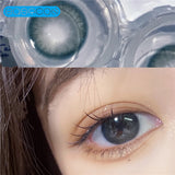 Gaeaspace  -  Jade blue green contact lens small beauty pupil unique Yearly Contact Lenses For Eyes natural Degree Myopia prescription