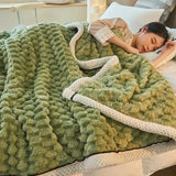 Gaeaspace  -  Coral Velvet Autumn Winter Blanket Sofa Air Conditioning Single Double Soft Flannel Fleece Blankets for Warm Sleeping Quilt